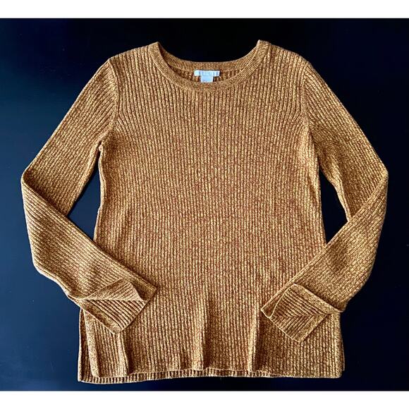 H&M Mustard Yellow/Brown Speckled Pullover Sweater sz S - Picture 3 of 13